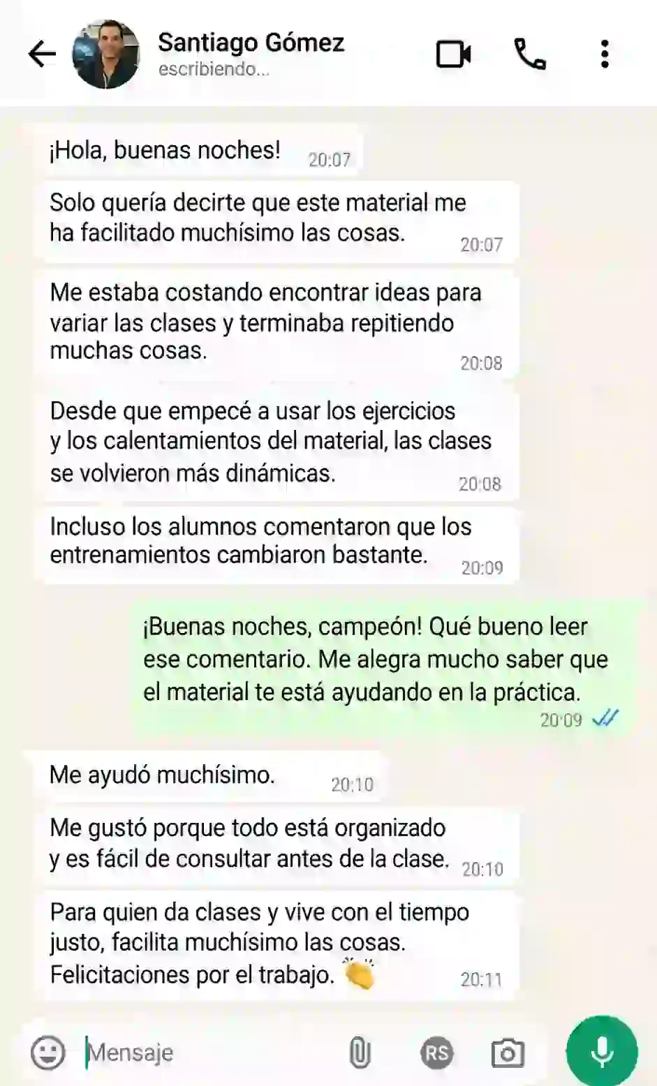 El material facilitó mucho mi rutina de planificación.