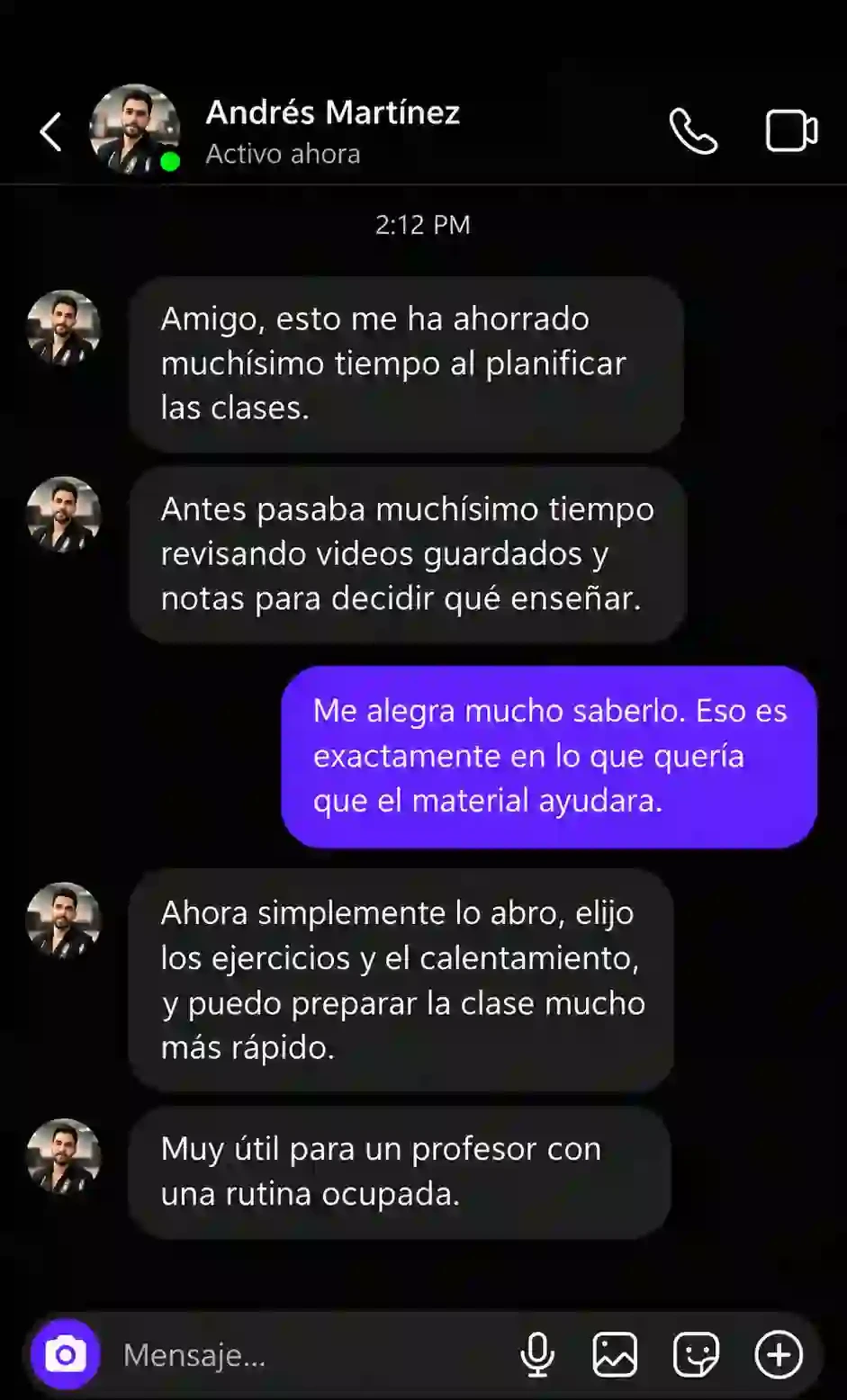 Se convirtió en mi material de consulta antes de las clases.